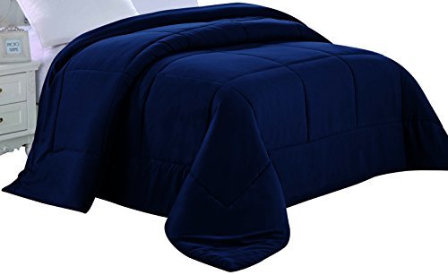 Cathay Home Double Fill Down Alternative Comforter, Queen, Navy