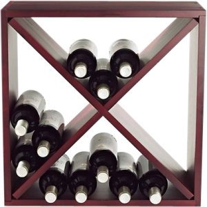 WINE ENTH-SMALL APPLIANCES 640 24 04 24-BOTTLE CUBE RACK MAHOGANY STAIN