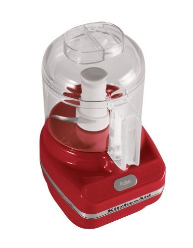 KitchenAid RKFC3100ER 3-Cup Chef’s Food Chopper, Empire Red (Certified Refurbished)