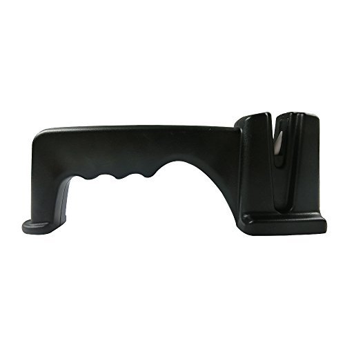 BOGZON Single Stage Knife Sharpener – Ceramic Sharpener – Extra Fine Sharpening System for Ceramic Pocket/Chef Knives, Safe & Practical-Non-Slip-Left & Right Hand Use, Black