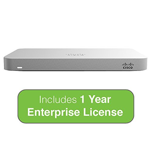 Cisco Meraki MX64 Small Branch Security Appliance Bundle, 200Mbps FW, 5xGbE Ports – Includes 1 Year Enterprise License
