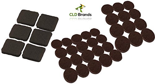 Self Adhesive Black Felt Pads Set – 38 Pieces – Protect Flooring and Table Tops From Scratches – Chair Glides For Furniture, Bar Stools, Lamps, Vases, Ceramics, TV’s – Protective Pads