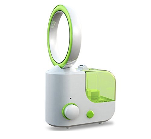 Unifire 2 in 1 Soundless Humidifier Fog Wind Air Humidifier Baby Small Appliances Bladeless Fan (Green)