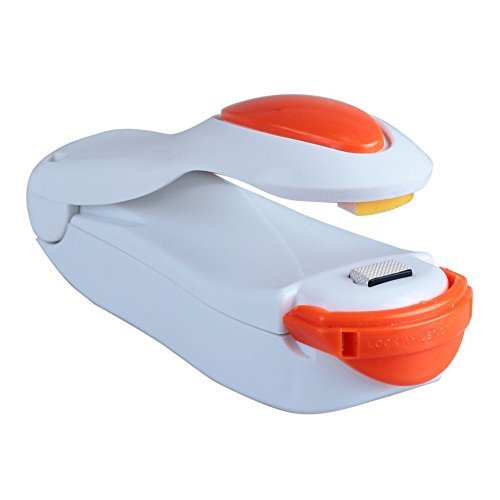 PAMISO Heat Sealer Capper Family Mini Sealing Machine Food Saver for Plastic Bags Mylar Bag Package Creates Airtight Containers Kitchen Reseals Mylar and Cereal Bags for Airtight Seal (Orange)