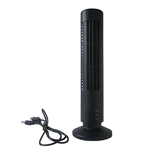 KBDYD New 2-Speed USB Bladeless Fan – Mini Home Use Fan – Bio-plastic & HIFAN Silent Fan, Black