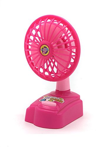 Little Treasures Mini Fan Appliances – recommended for ages 3+ pink toy electric fan to wave off all the heat in the little girl’s dollhouse bedroom, battery powered rotatable fan blades with a base