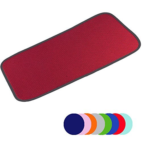 Jovilife Dish Drying Mat Kitchen Mat(set of 2) Microfiber Absorbent Washable, 9*18 Inch, Red