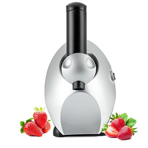 Culinaire Ollie Frozen Fruit Ice Cream / Frozen Yogurt and Dessert Maker – Black / Silver