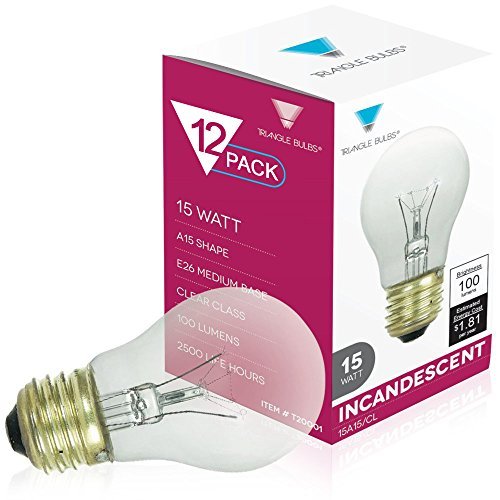 (Pack of 12) 15-Watt A15 Appliance Fan Bulb CLEAR 120V – Premium Quality