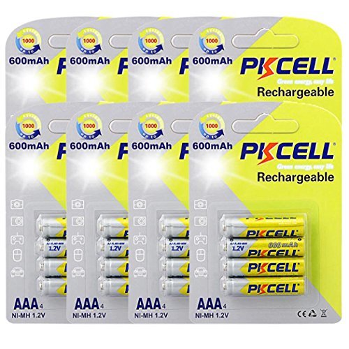 32pc x 600mAh AAA Ni-MH Rechargeable Batteries Work For Garden Solar Light, Remotes, small appliances