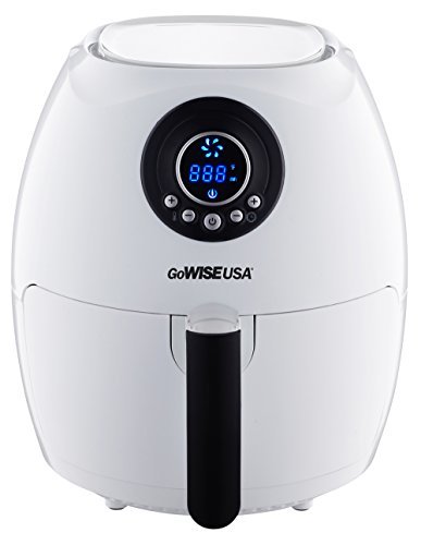 GoWISE USA Electric Digital Air Fryer w/ Button Guard & Detachable Basket 2.75 QT, 1350W (2.7 QT, White)