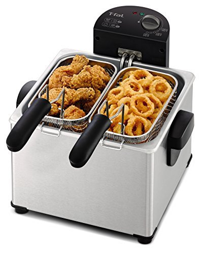 T-fal FR3900 Triple Basket Deep Fryer with Stainless Steel Removable Pot and Professional Heating Element, 4-Liter, Stainless Steel