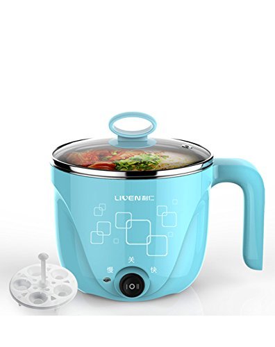 1L Liven Electric Hot Pot with 304 Stainless Steel healthy inner Pot, Cook noodles and boil water eggs easy ,Small Electric Cooker 600W 120V HG-X1000BL