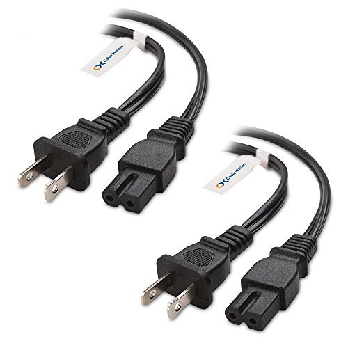 Cable Matters 2-Pack 2-Slot Polarized Power Cord – 10 Feet (NEMA 1-15P  to IEC C7)