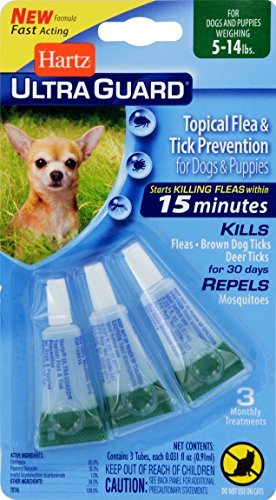 Hartz UltraGuard Flea & Tick Drops for Dogs & Puppies 5-14lbs – 3 Monthly Treatment