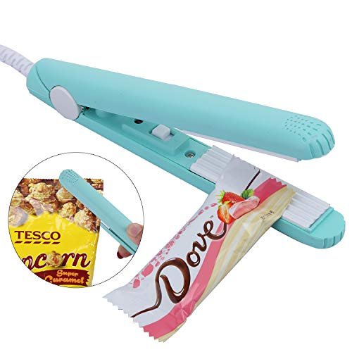 KARIDGE Mini Handheld Heat Bag Sealer for Airtight Food Storage Saver, Portable Hand Pressure Sealing Machine with 45 inches Cable, Reseal Potato Chip Snack Bags, Household Appliances for Kitchen – Mint